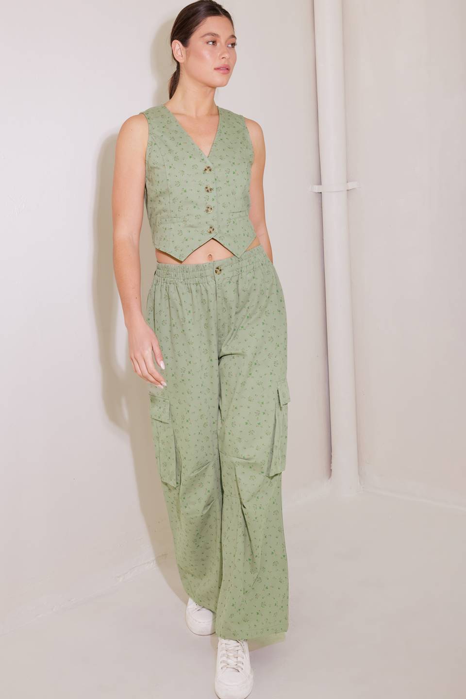 DRIFTING CURRENTS OLIVE WOVEN VEST Flying Tomato